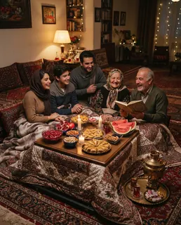 نمونه خروجی پرامپت «شب یلدا»، ساخته‌شده با هوش مصنوعی