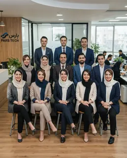 نمونه خروجی پرامپت «عکس گروهی تیم شرکتی»، ساخته‌شده با هوش مصنوعی