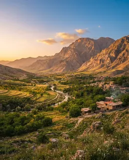 نمونه خروجی پرامپت «منظره طبیعت (گلدن آور)»، ساختهشده با هوش مصنوعی