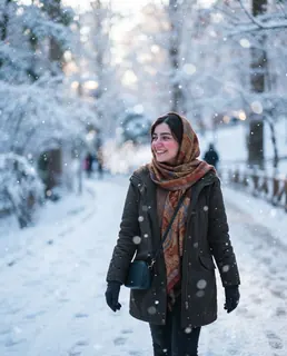 نمونه خروجی پرامپت «صحنه برفی زمستانی»، ساخته‌شده با هوش مصنوعی