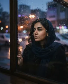 نمونه خروجی پرامپت «پشت پنجره بارانی»، ساختهشده با هوش مصنوعی