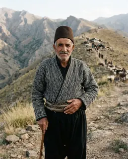نمونه خروجی پرامپت لباس محلی بختیاری؛ عکس زنانه و مردانه با لباس سنتی بختیاری، ساخته‌شده با هوش مصنوعی
