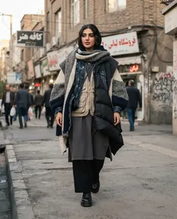 نمونه خروجی پرامپت «لایه‌لایه و اورسایز»، ساخته‌شده با هوش مصنوعی