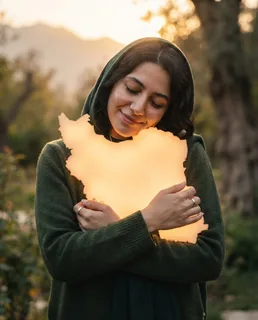 نمونه خروجی پرامپت «در آغوش گرفتن نقشه ایران»، ساختهشده با هوش مصنوعی