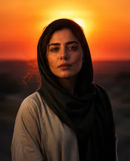 نمونه خروجی پرامپت «هاله خورشید در غروب»، ساختهشده با هوش مصنوعی